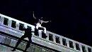 Jasmine leaps over the railing